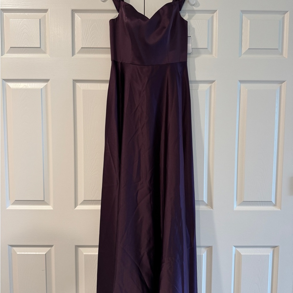 David's Bridal Purple Sweetheart Maxi Gown